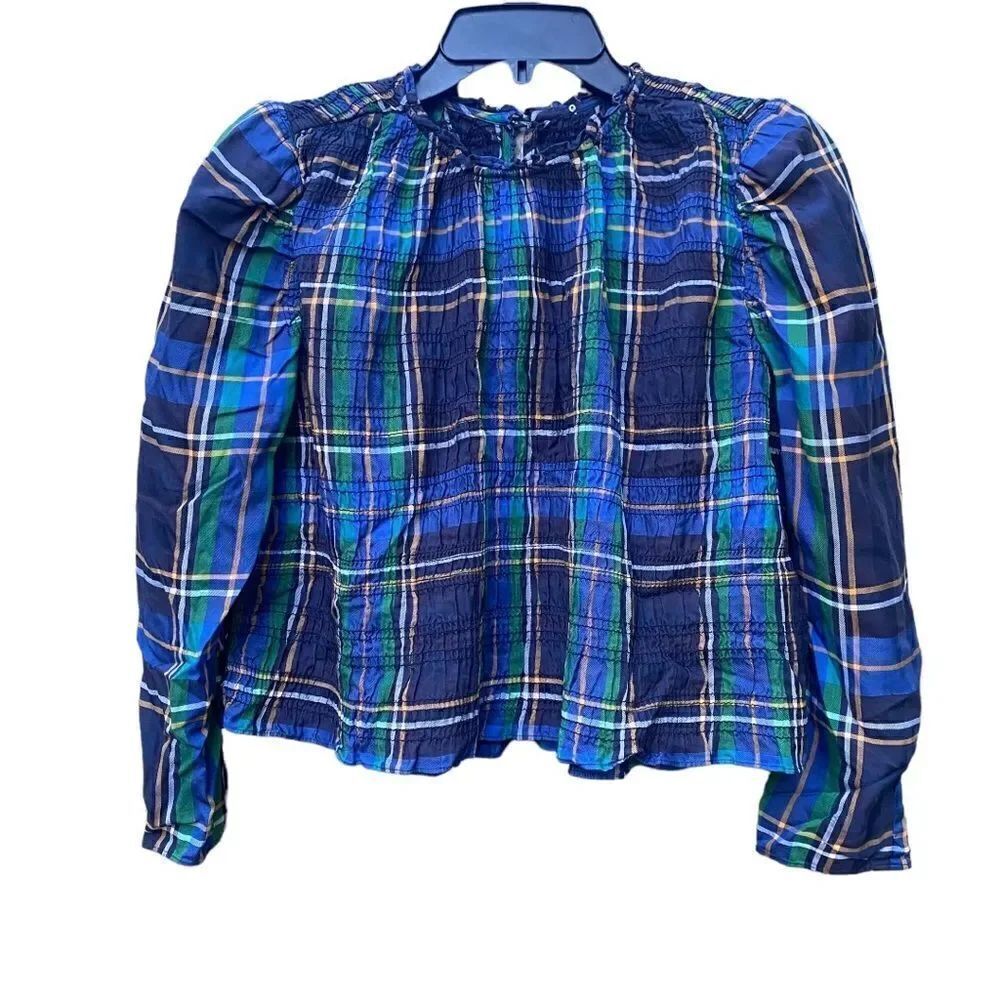 Tanya Taylor Smocked Katerine Blouse Size Small Petite